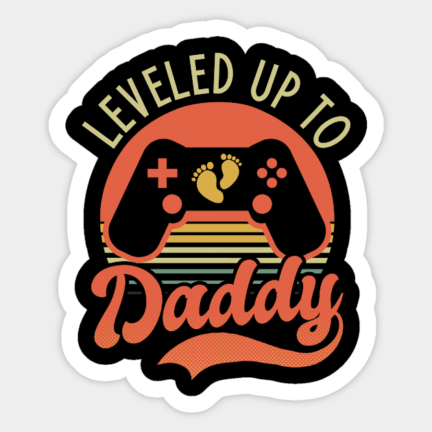 Pregnancy Announcement Shirt | Leveled Up To Daddy Sticker by Gawkclothing